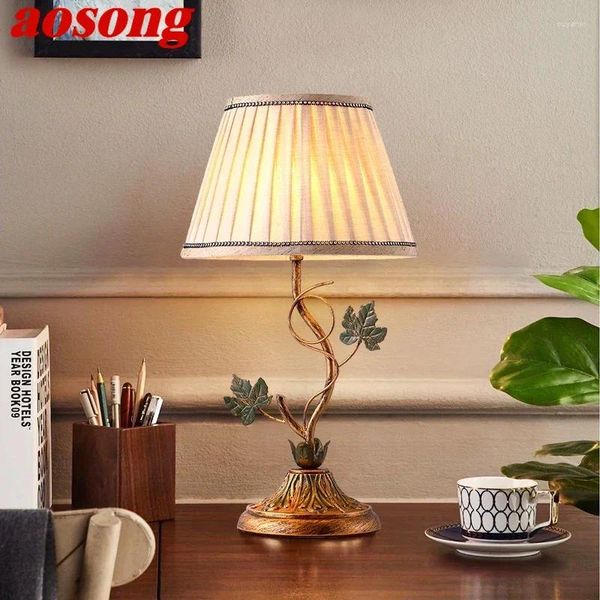 Lampade da tavolo Aosong Lampada contemporanea Pastorale francese LED Creative soggiorno camera da letto e studia la scrivania della decorazione per la casa