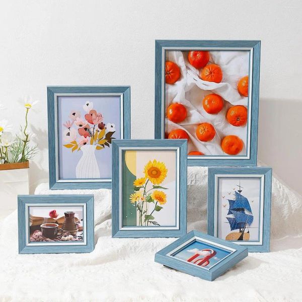 Frames Bilderrahmen Einfacher Heim -Deco Blue Plastic Plastik