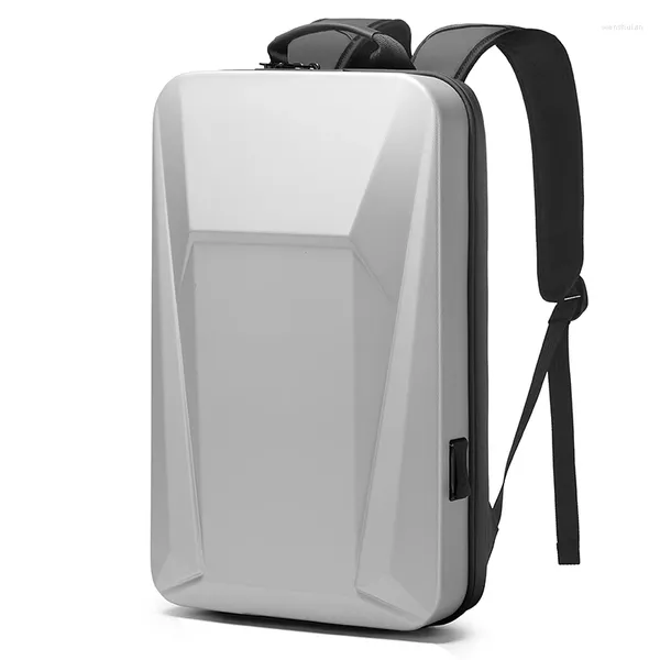 Backpack anti-tef impermeabile laptop con custodia rigida impermeabile con ricarica USB bagagli di viaggio espandibile adatto per 16 pollici