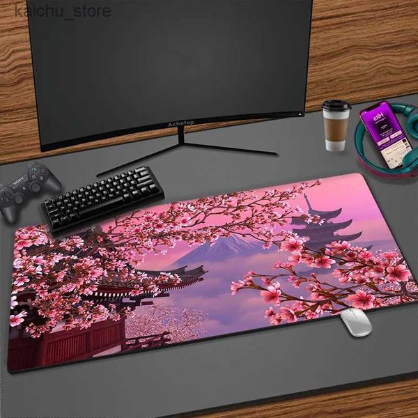 На запястье на запястье на запястье Sakura японская вишня Blossom Pad 100x50 Gaming Purple Art Mouseepad XXL Клавиатура МАТ ОФИС ОФИС КОРСВЕТ НАДЕЛИ