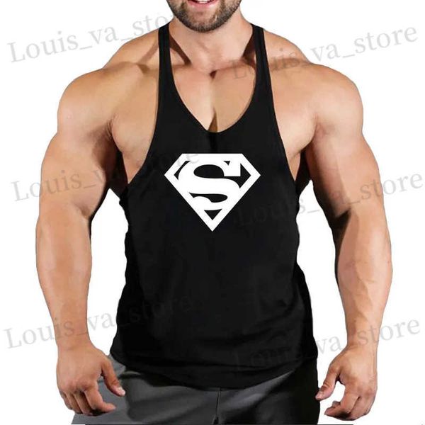 Camisetas masculinas Super Man Beast Bast Man Gym Top Top Men Clothing Bodybuilding Train Stringer Summer Summer Roupas para Macho Sleveless Vest T240419