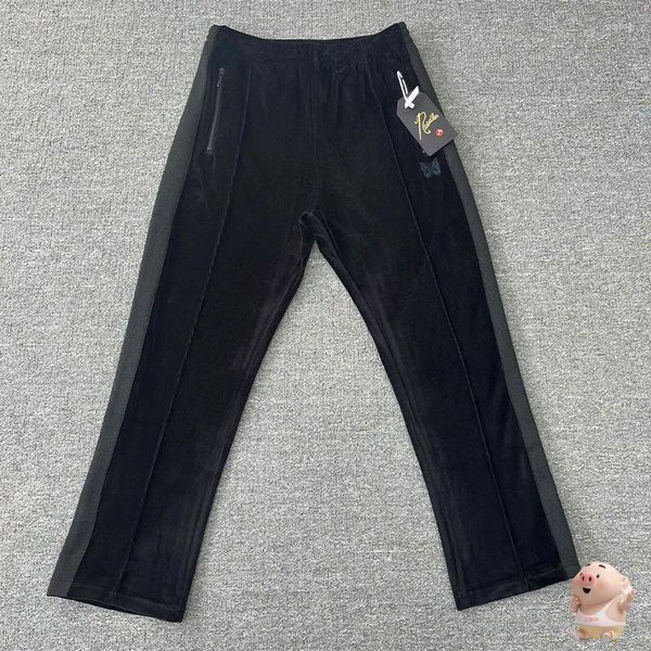 Herrenhosen Ankunft Velvet Jogger Draw String Stripes Nadeln Awge Jogginghose Männer Frauen 1: 1 Tags Casual Track Hosener