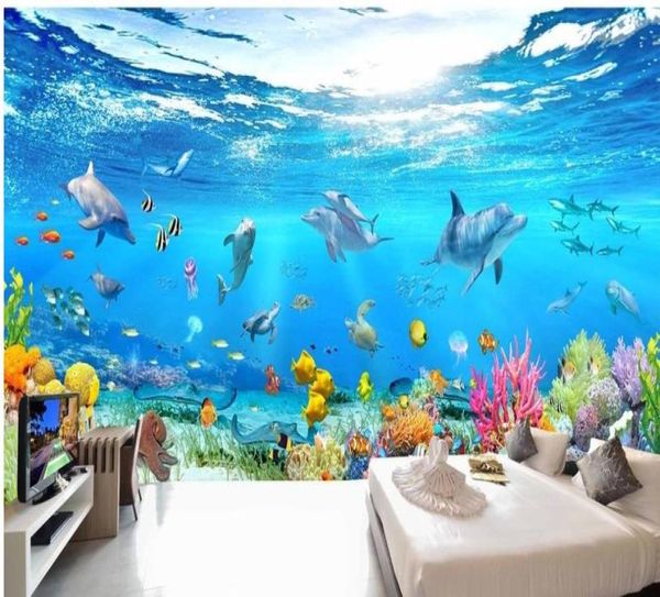 Panoramaunterwasser -Welt 3D -Wand Fernseherwand 3D Wallpaper 3D Wallpapiere für TV -Hintergrund 9678909