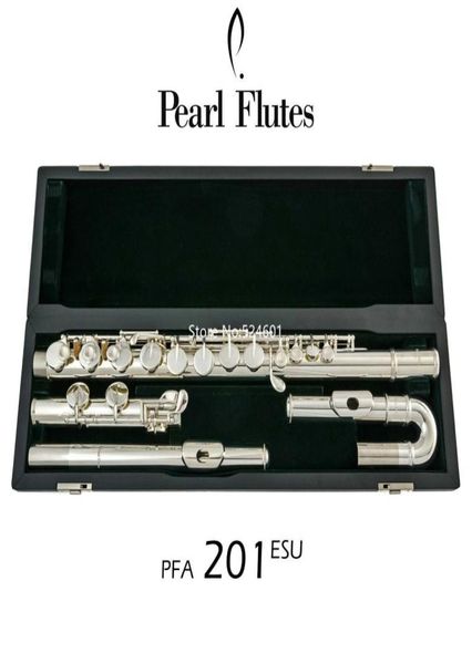 Verkauf von Pearl Alto Flöte PFA201ESU gebogene Kopfjoints Split 16 Tasten geschlossene Loch -Tune -Nickel Silber mit Case 8632822