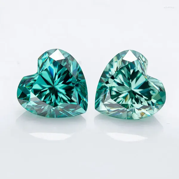 Diamantes soltos 2024 cor verde corto de coração 4,5 4,5 mm vvs1 moissanite jóias personalizadas fazendo miçangas gemas gemas