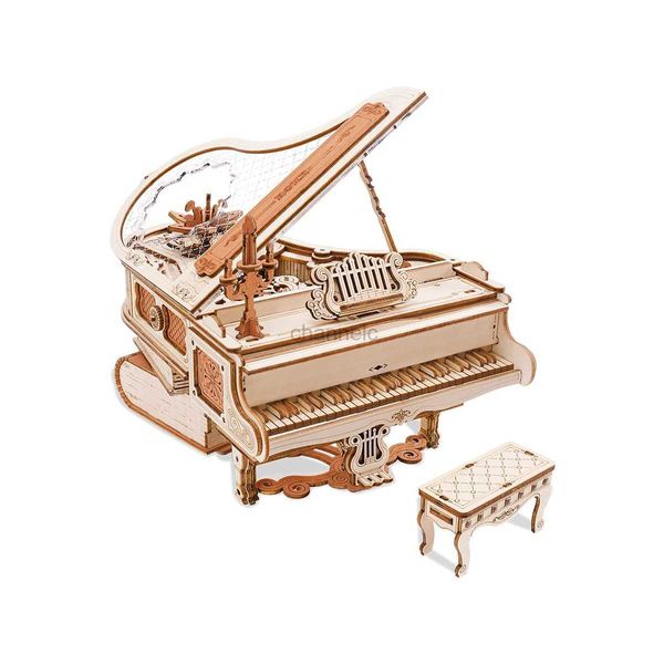 3D Puzzles Robotime Rokr Piano Magic Mechanical 3D Puzzle Music Box for Kids Gifts for Family AMK81 240419