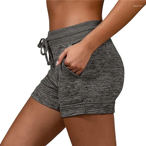 Shorts femininos femininos elásticos de cintura sólida feminino de verão ginástica academia calças de corrida de ginástica de moletom para calças de moletom