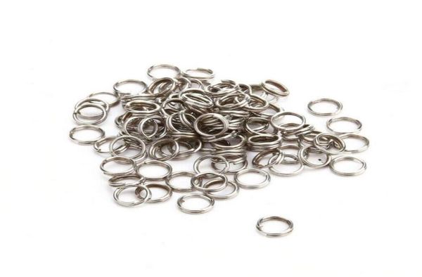 1000pcs de aço inoxidável Pesca Split Rings Lures de arco de anel sólido 7mm 150lbs6420722