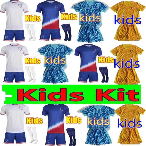 2024 Jerseys de futebol dos EUA Kit Kit Kids 24 25 VERSÃO FAN VERSÃO HOME AOTENA
