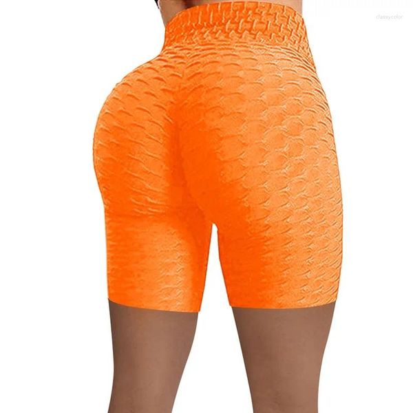 Frauen Shorts Sports Versorgung Damen heben Hüftelastische Taille Ananas Gitter bequeme weiche tägliche Verschleiß Polyester High Wai