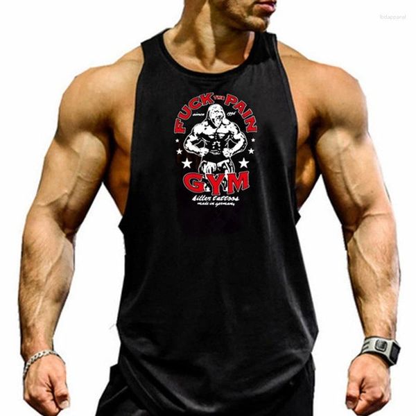 Tops cerebbe da uomo marca di bodybuilding e fitness abbigliamento camicie senza maniche in cotone