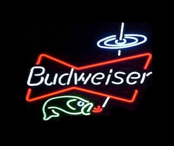 Budweiser Fish Bowtie Neon Sign Handmade personalizado Real Tube Restaurant BAR CERENTE KTV Decoração Display Presente Sinais de neon 18486211