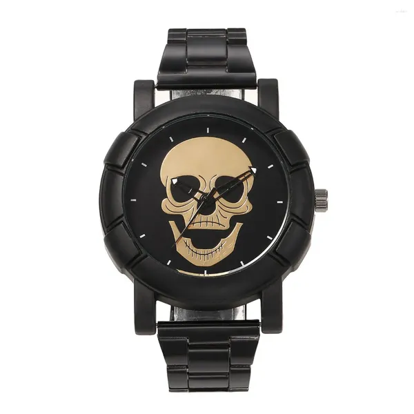 Orologi da polso cranio di cranio di alto livello di cranio di alta qualità Black Series Male Business Steel Band Watch Wholesale