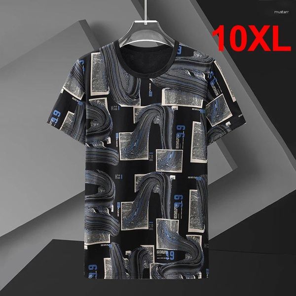 Camisetas masculinas de tamanho mais 10xl tshirt masculina moda de rua de estilo de verão de manga curta camisetas de manga curta imprimem camisetas de tamanho grande masculino ha088