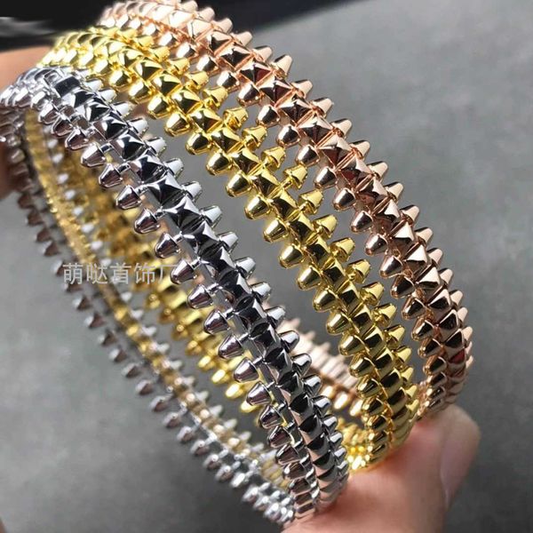 De design de alta qualidade, homens e mulher para pulseira on -line venda nova pulseira de bala de prata pura 18k rosa de ouro versátil com pulseiras de luxo