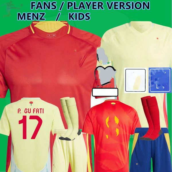 24 25 Futbol Forması İspanya Morata Ferran Asensio 2024 Euro Kupa İspanyol Milli Takım Gömlek 2025 Erkek Çocuk Kiti Seti Camisetas Espanas Rodri Olmo Ansu Fati