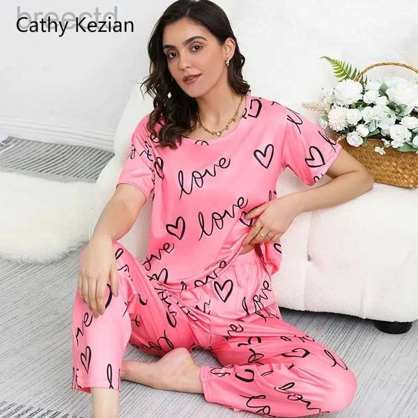 Pijama de pijamas para mulheres do sono feminino adoram roupas de sono de roupas de dormir