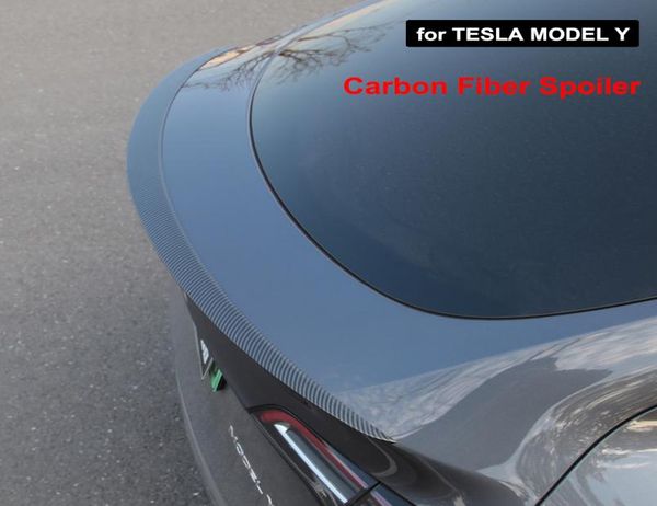 Tesla Model Y Spoiler için Müthiş Yeni Araba Bagaj Kanadı Spoiler 2021 ABS Karbon Fiber Mat Parlak Orijinal Fabrika Araç Aksesuarları7994962