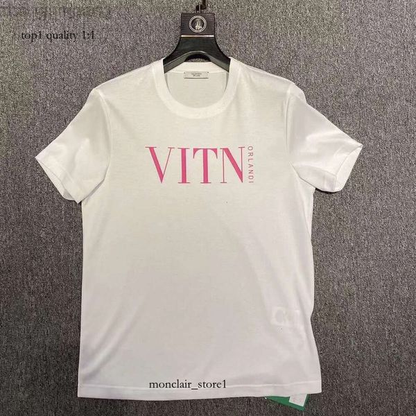 Vltn Shirt Designer Valentine Thirt Warren 2023 Primavera/Summer Nuovo collo rotondo a manicotto corto Coppia di cotone VT Tenda versatile Tenda 655