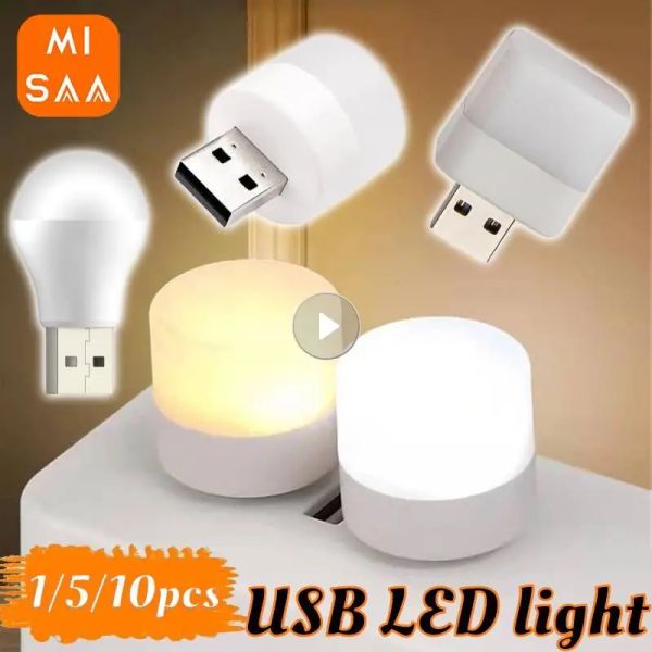 1-10pcs usb LED kitap ışığı 1W süper parlak göz koruma usb fiş lambası bilgisayar mobil güç şarj usb küçük LED gece ışığı