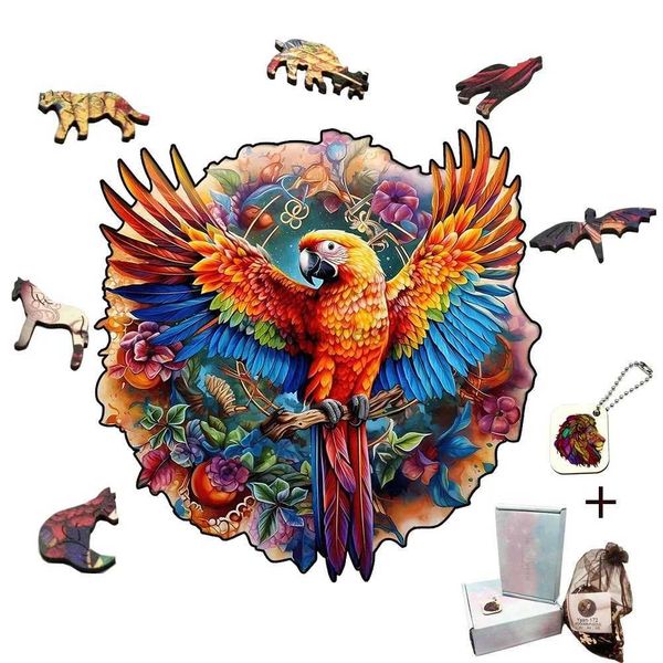 3D Bulmacalar Ahşap Hayvan Bulmacaları Yetişkinler İçin Yapbozlar Çocuklar İçin Gizemli Kuş Bulmaca Çocuk Oyuncakları Hediye Oyunları 3D Ahşap Bulmacalar Jigsaw 2024 240419