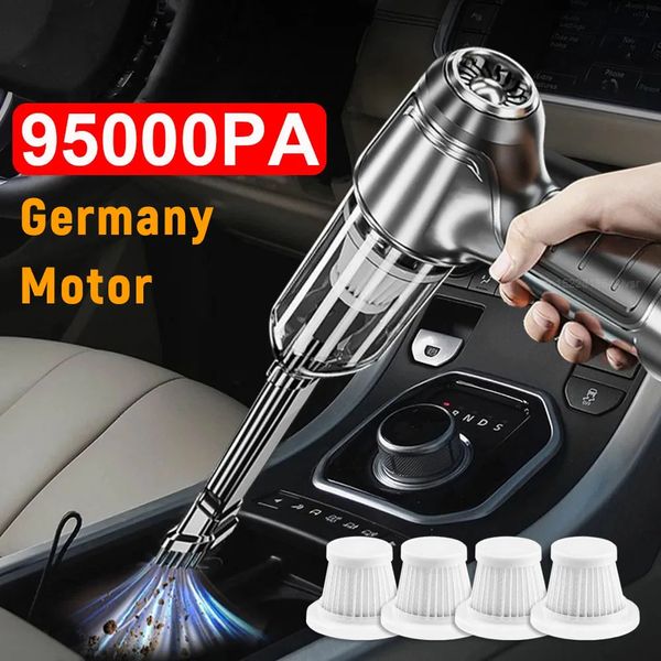 95000pa Car Vacuum Comleder 1 Мощные аксессуары для чистящей машины Home Auto Robot Беспроводной очиститель сильное всасывание 240418