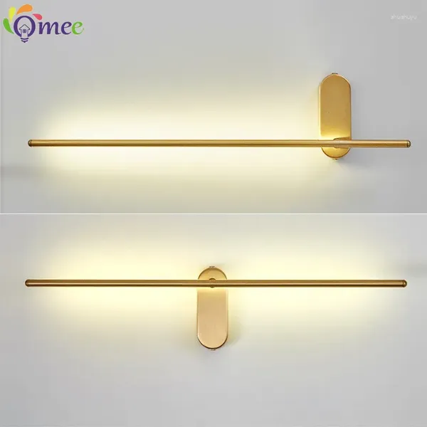 Lampada a parete Vanità a LED per bagno per bagno lavabo per lavabo oro specchio oro lampade minimaliste nordiche che vivono montate