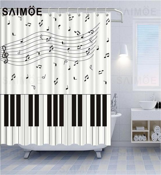 Saimoe Piano Keys Cheys Trogains Водонепроницаемые любители музыки Музыкальные ноты для ванной комнаты для дома с крючками2572842