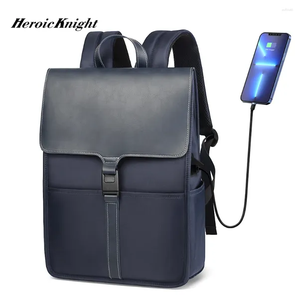 Backpack Heroic Knight Fashion Laptop Men Saco casual de viagem à prova d'água para adolescentes da faculdade Mulheres Black School