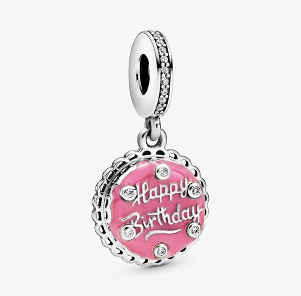 Yeni Varış 100 925 STERLING Gümüş Pembe Doğum Günü Pastası Dangle Charm Fit Orijinal Avrupa Cazibesi Bilezik Mücevher Mücevherleri Accessor3801811