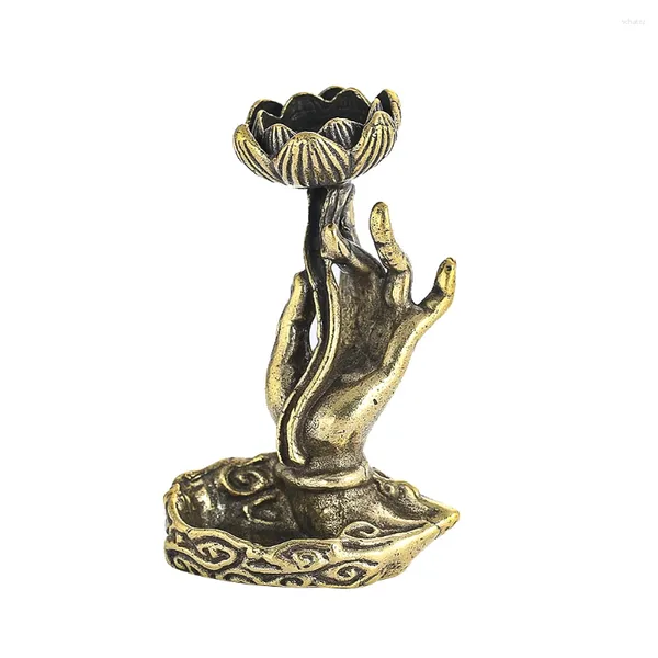 Figurine decorative in ottone bergamotto Buddha a mano di backflow fiore incenso incenso solido rame basare artigianato decoro di meditazione