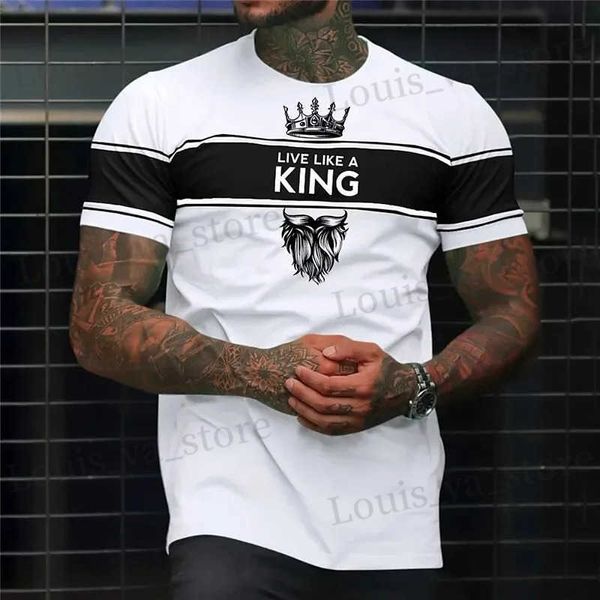 Herren T-Shirts Brief King King 3D Printed Herren T-Shirt Harajuku Strt Top Sportswear atmungsaktiv übergroß