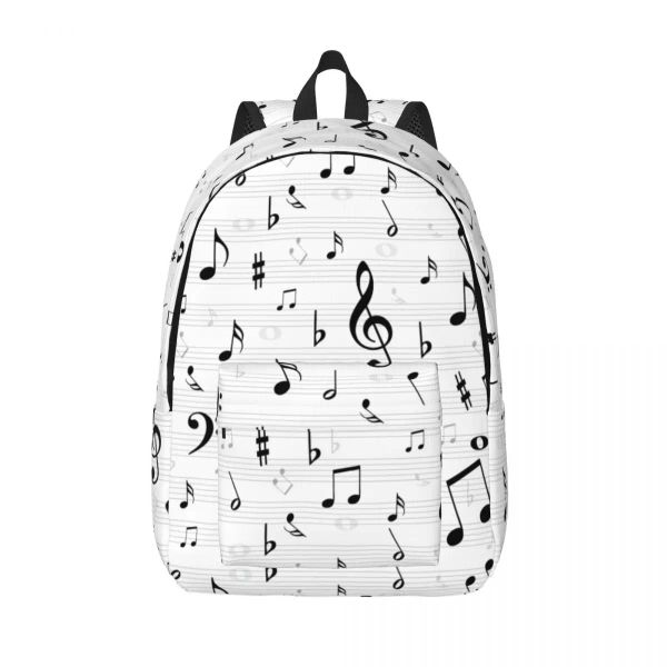 Bags Notas de música musical para homens Mulheres estudantes escolares bolsas de livro Daypack Middle High College Outdoor