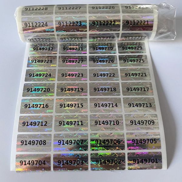 1000pcs holograma viola a prova de segurança Garantia de segurança Void Sticker Rótulos de rótulo 20 x 10mm 240418