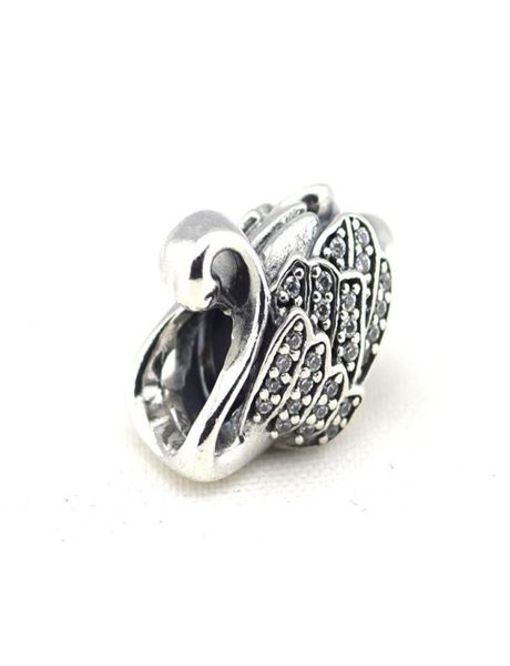 Majestic Swan Charms Bead 925 Sterlingsilverjewelry