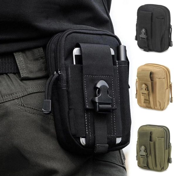 Packs Outdoor Männer Taillenpackung Bum Bag Beutel wasserdichte taktische Militärsport -Jagdgürtel Molle Nylon Mobiltelefon Taschen Reisewerkzeuge