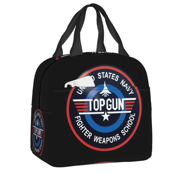 Bags Air Force Fighter Top Top Gun Saco de lancheira Tom Cruise Maverick Film Térmico Cooler Lancheira Isolada para Mulheres Infantil Bolsas de Comida