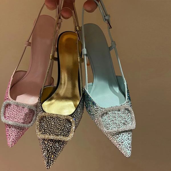Designer de luxo Sandálias elegantes Sapatos de salto alto feminino Moda Hollow Dicas de dedo do pé 9cm Sapatos de salto de salto de salto