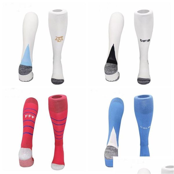 Sportsocken 2024 2025 Brasilien Französisch Argentinien Mexiko Portugal Italien England Nationalmannschaft USAas Soccer Adt Kids Knie Dicke Drop Delive OTSJG