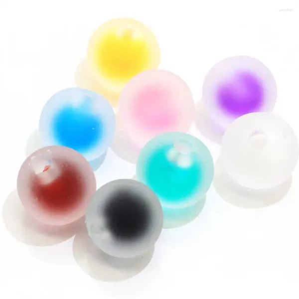 Figurine decorative 16 mm colorate bottiglie glassate acriliche perle a sfera opaca con ornamenti di ciondoli a mezzo buco per i reperti di preparazione di gioielli