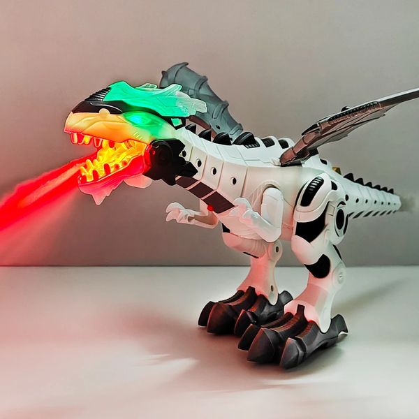 Grande tamanho de dinossauro de dinossauro eletrônico de 47cm de 47 cm que rugindo robô de jogo educacional de jogo educacional para crianças brinquedos 240407