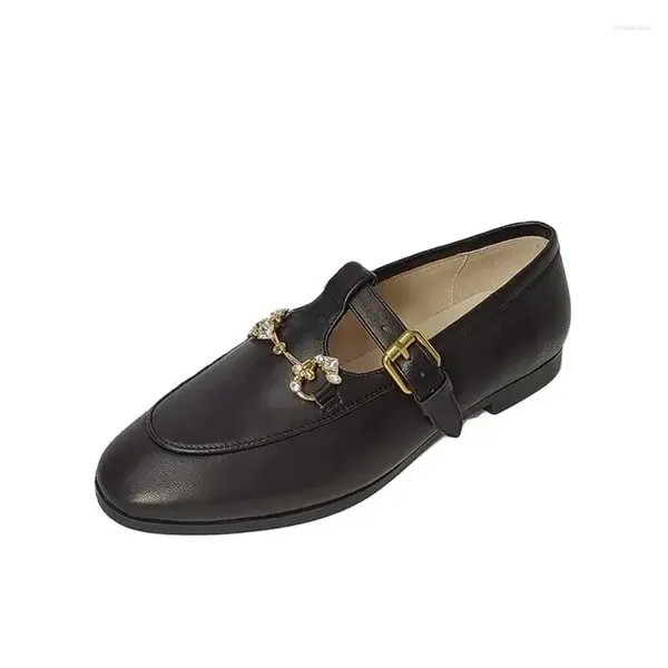 Freizeitschuhe Plus Size 44 Herbst Designerin Frau Loafer Flats Eunder Lederschlupf auf Mocasines für Frauen -Slebende Ladies Luxus