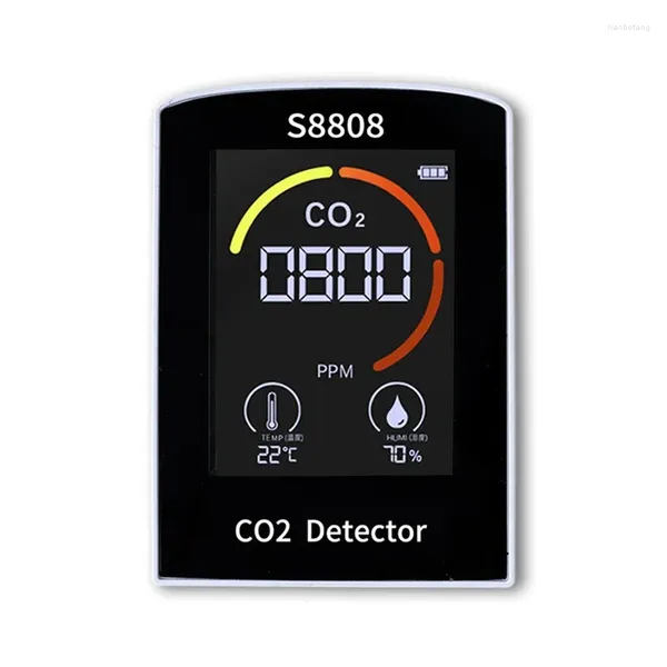 4-in-1 Digital CO2-Messgerät Messen Sie Kohlendioxid-Luftfeuchtigkeitstemperatur TVOC-Sensor-Testerluftqualitätsmonitor Detektor