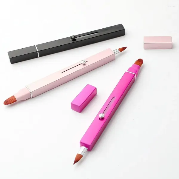 Escovas de maquiagem Tubo de alumínio Lip/Brow Brush GoldenBlackredPink com Protect Cap Lip Gloss Portable