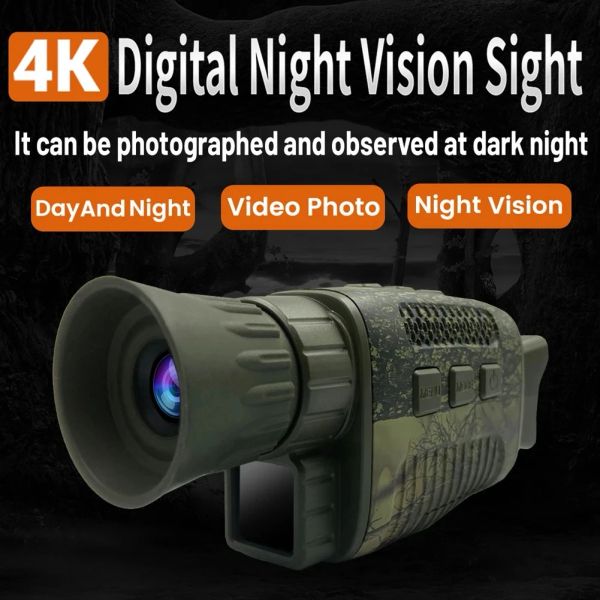 Telescópios 4K Monocular Infravery Night Vision Device HD Câmera ao ar livre DIA DIA DIA DIGITAL TELOCOPO DIGITAL ACESSÓRIOS TÁTICAS NV1000