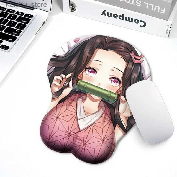 Mouse almofadas de pulso repousa 3D Rest Rest Mouse Pad Cartoon Fujiwara chika Silicone Silicone Japonês Anime Girl Mouse Pad para laptop de computador Y240419