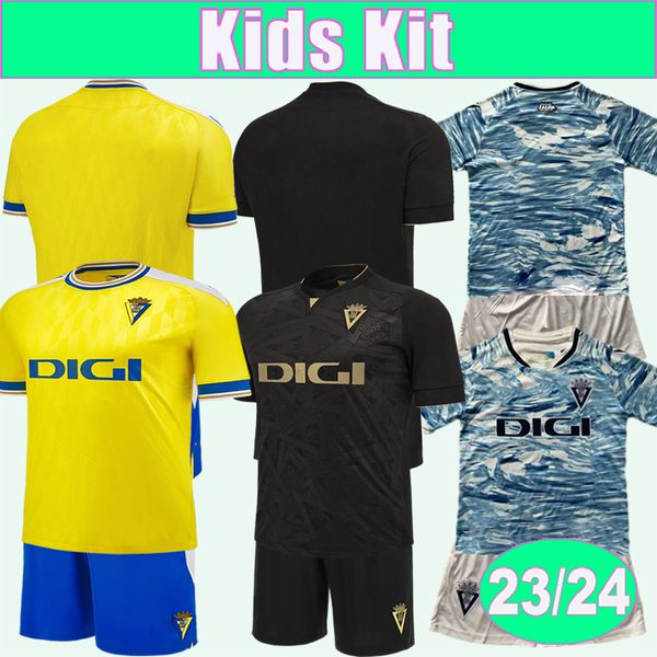 23 24 Cadiz Kids Kit Soccer Jerseys Брайан А. Негредо Собрино Залдуа Фали Р. Алькарас дома в гостях Специальное издание Детское костюм футбольный костюм