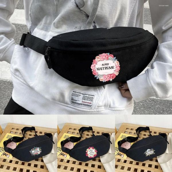 Pacote masculino de sacos de cintura para mulheres Canvas Fanny Packs Casual Bolsa de peito beleza Bolsa de cinto de impressão Banana esportiva de esporte Banana