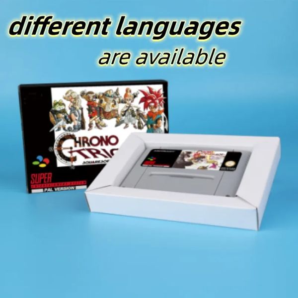 Karten Chrono Trigger (Save Fuction) 16 -Bit -Spielkarte für EUR PAL VER SNES Konsole Englisch Spanisch Französisch Deutsch