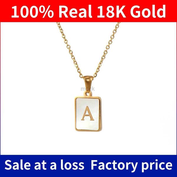 Colares pendentes Szjinao Letter Colar 18K Gold 100% Real com Pingente de Certificado para Mulheres AU750 Jóias exclusivas K Gold Birthday Gift Novo em 240419